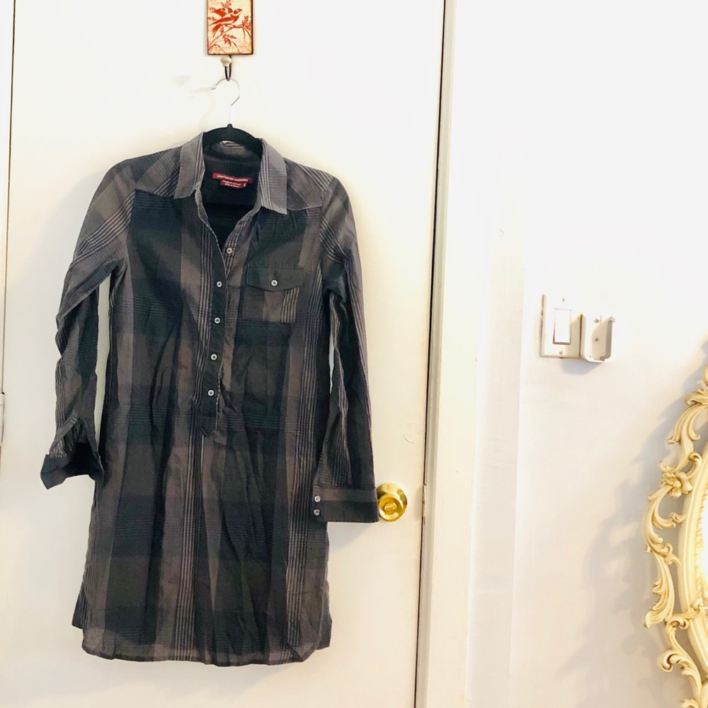 Checked shirt dress